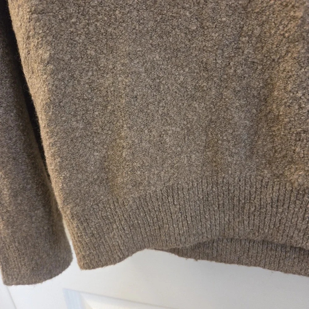 Banana Republic 1/4 Zip Wool Cotton Blend Sweater Sz S men brown long sleeve NWT